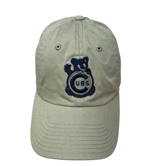 Chicago Cubs Cooperstown Collection Bear Logo Retro Strapback Dad Hat Cap MLB - Picture 2 of 10